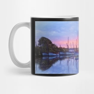 Boats At Blakeny a Digital Painting Mug